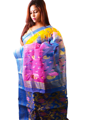 Tussar Silk Saree(Floral design)