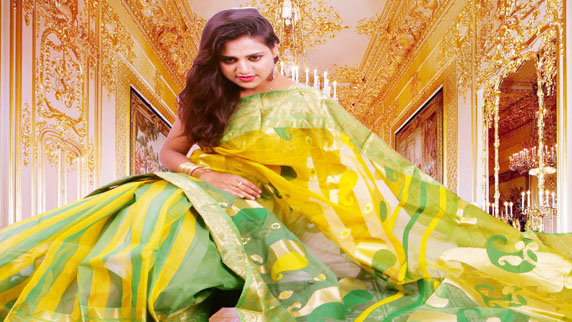 Tussar Silk Saree (Green)