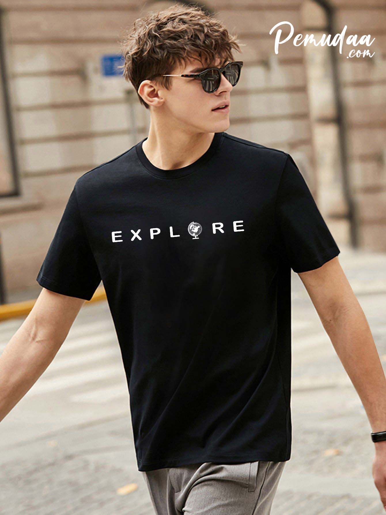 Explore Travel T shirt Black