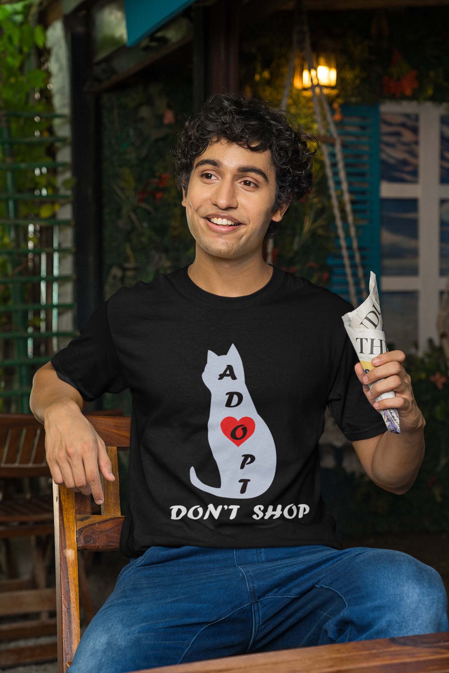 Adopt Dont Shop Cat T Shirt for Men