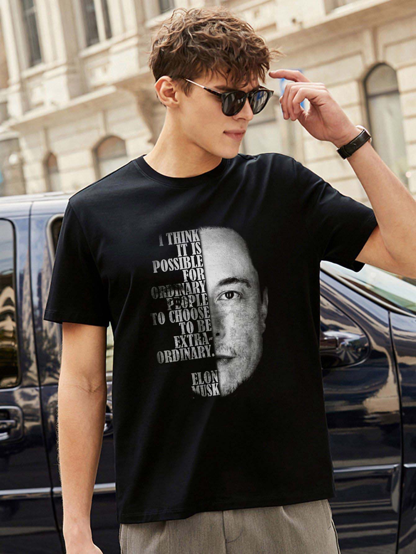 Elon Musk T shirt in Black