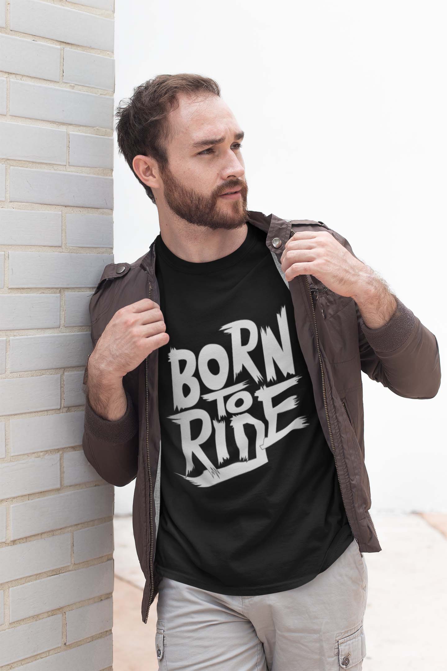 Born to ride biker t shirt Black