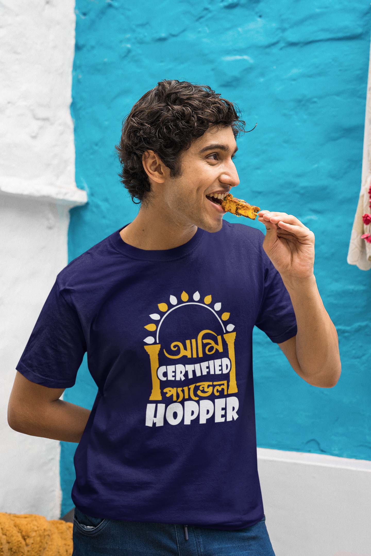 Certified Pandel Hopper Durga Puja T Shirt Navy Blue