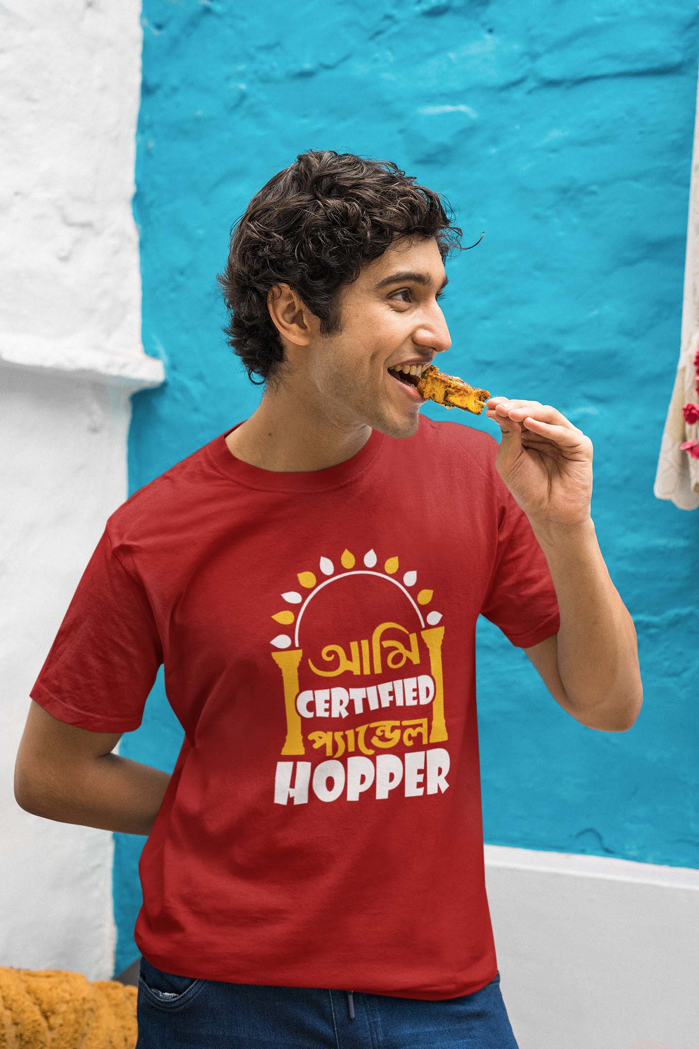 Certified Pandel Hopper Durga Puja T Shirt Red