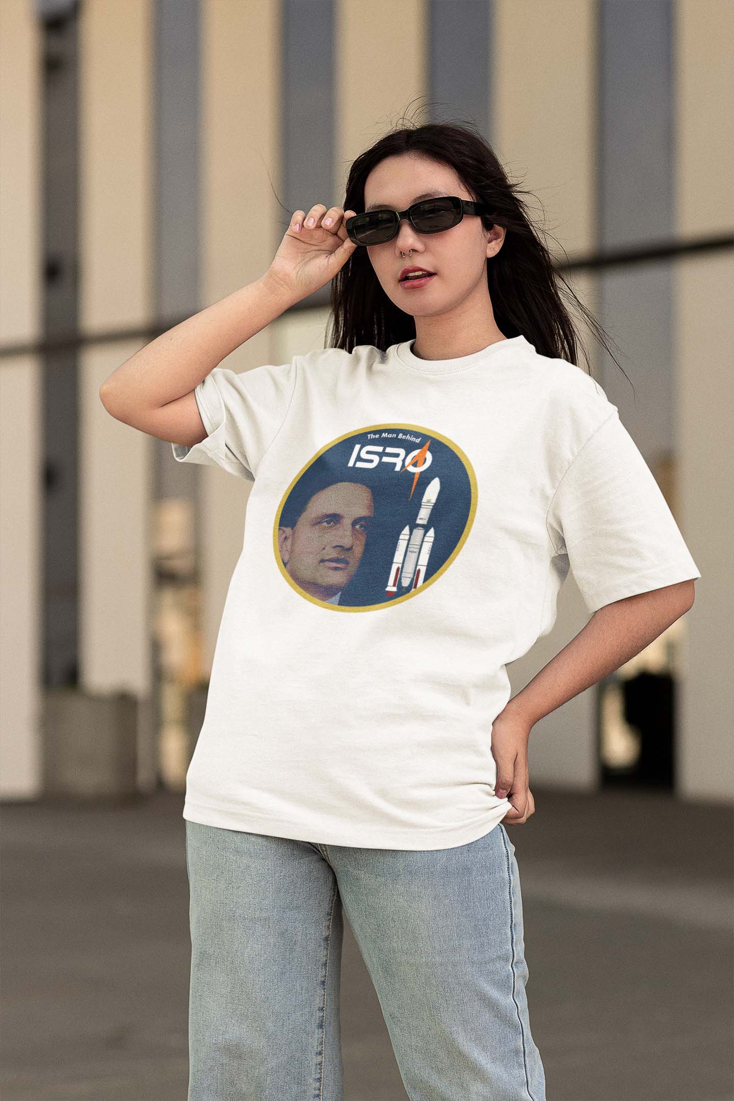 Vikram Sarabhai ISRO Printed Oversized T-Shirt for Women