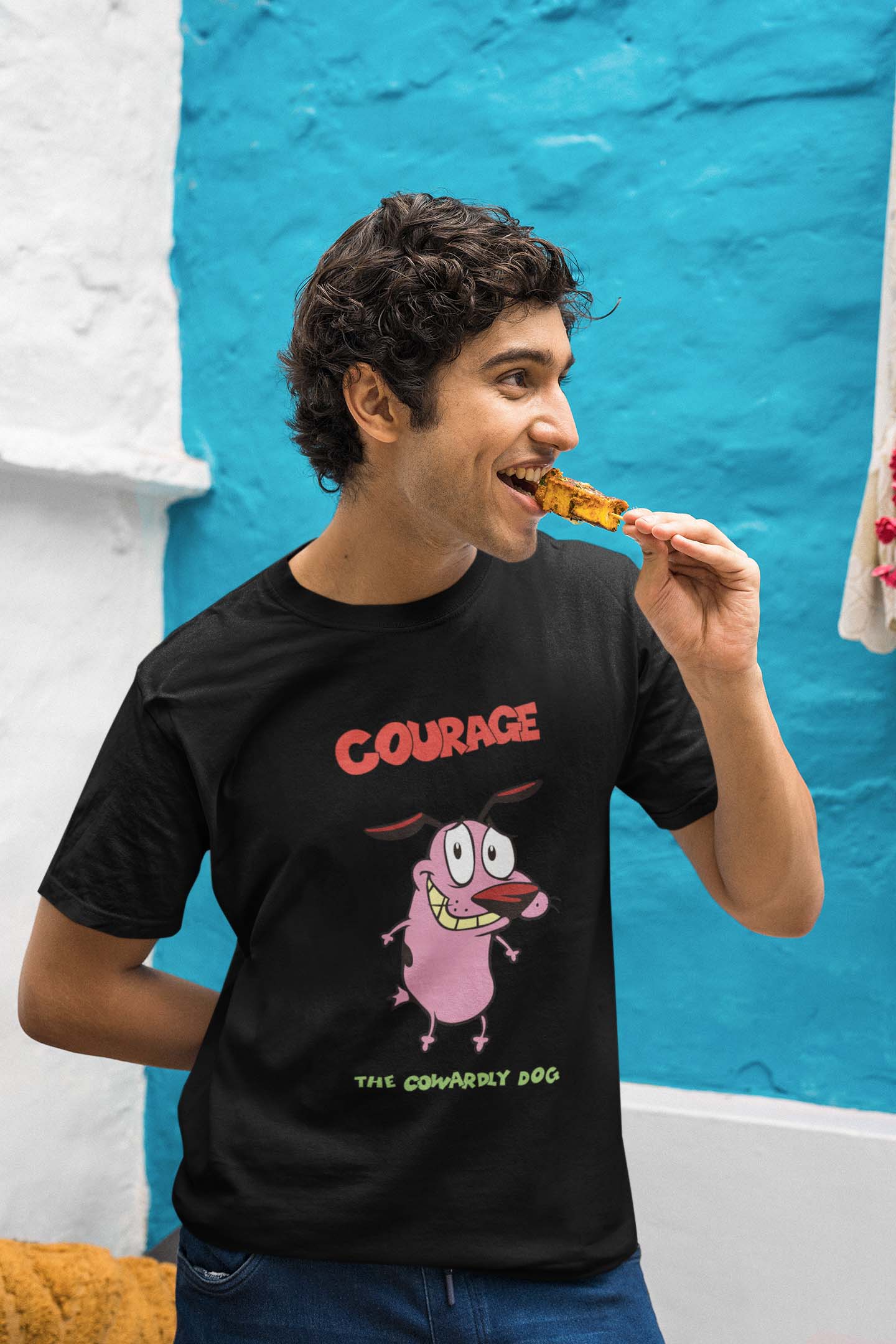 courage the cowardly dog t shirt black
